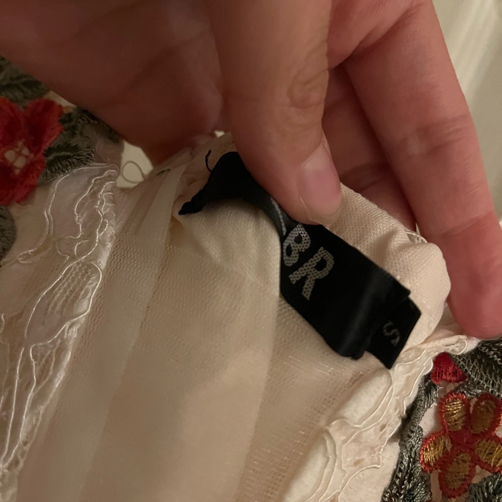 Banana Republic Cream Lace Dress with Red Floral Embroidery - Picture 5 of 5